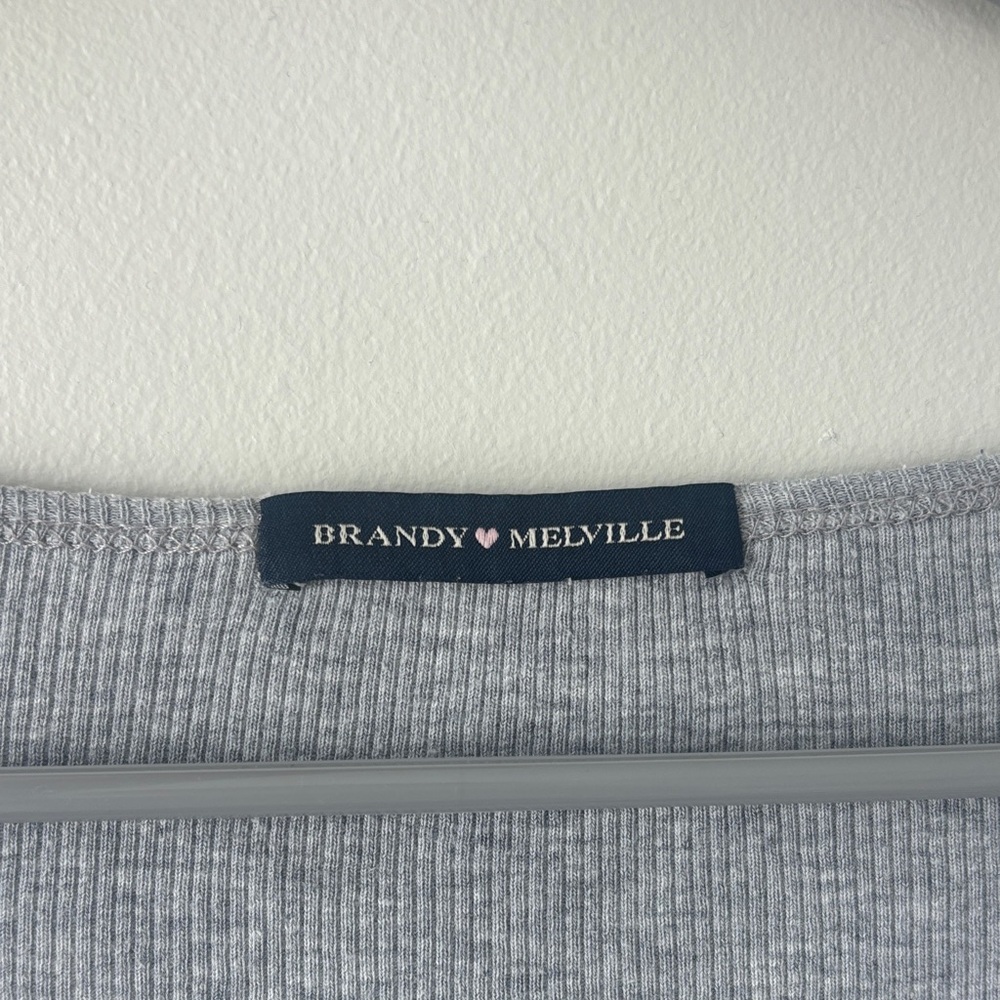 Brandy Melville Light Gray Button-Up Blouse - Picture 2 of 4